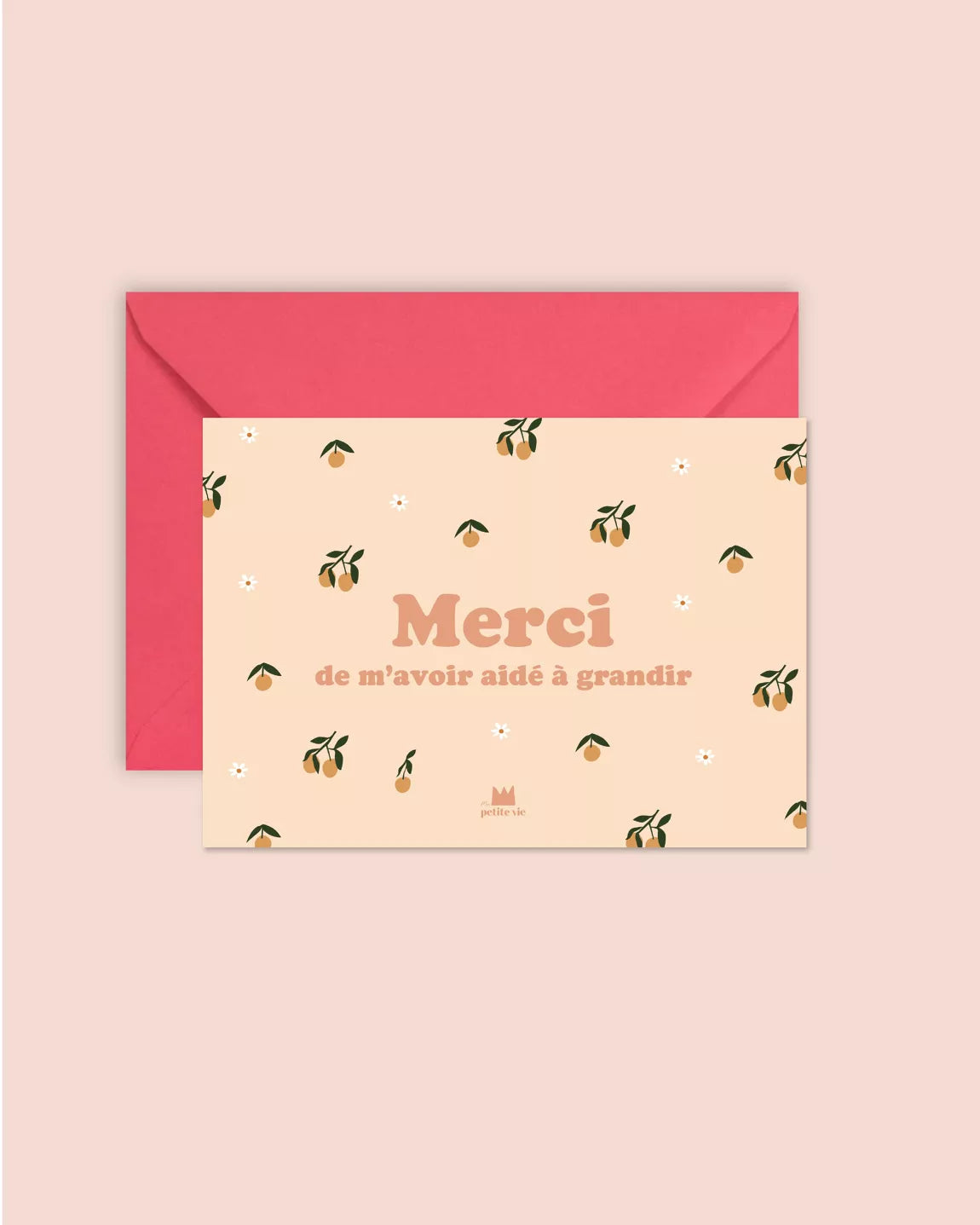 Carte + enveloppe - Merci de m'avoir aidé à grandir