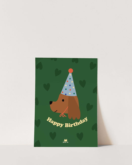 Carte A5 - Happy birthday chien