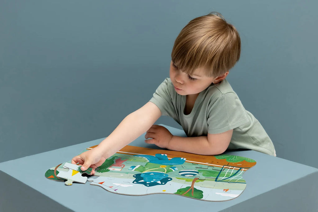 Puzzle à forme - Footballeur Mr. Triceratops - 35pcs