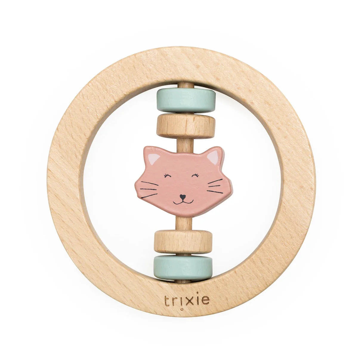 Hochet rond en bois - Mrs. Cat