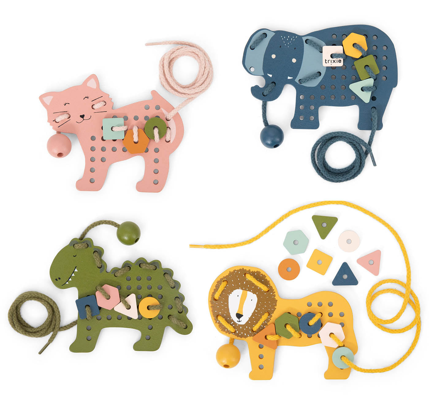 Jeux de laçage bois animaux