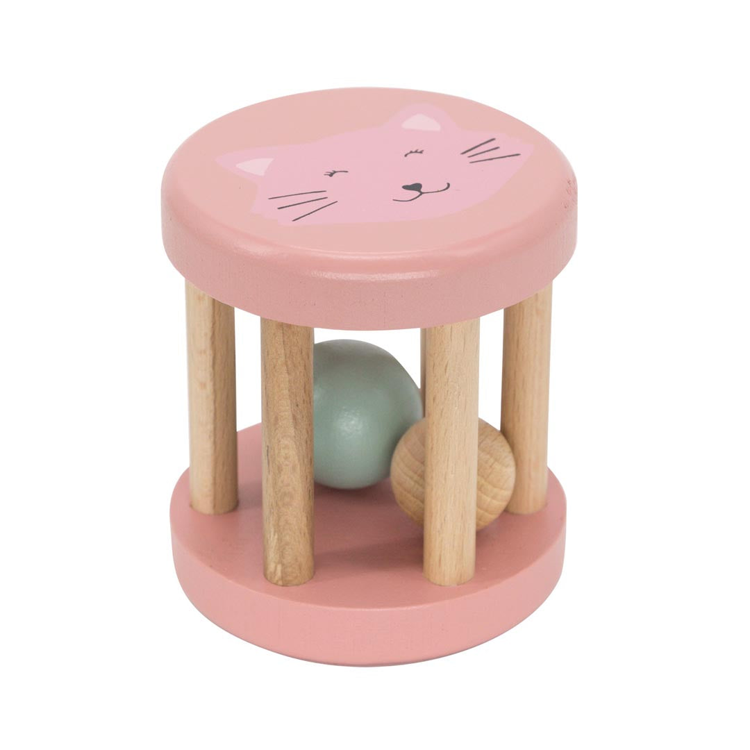 Hochet roulant en bois - Mrs. Chat