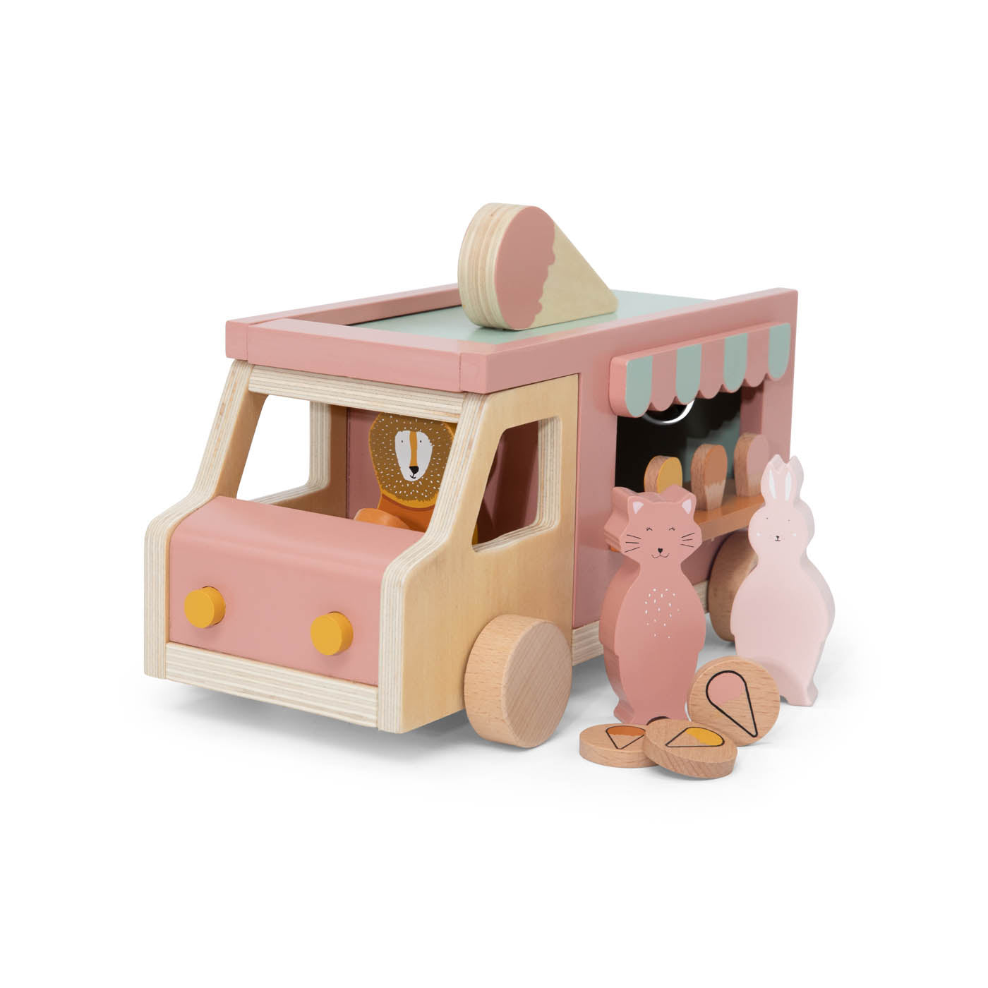 Camion de glaces en bois