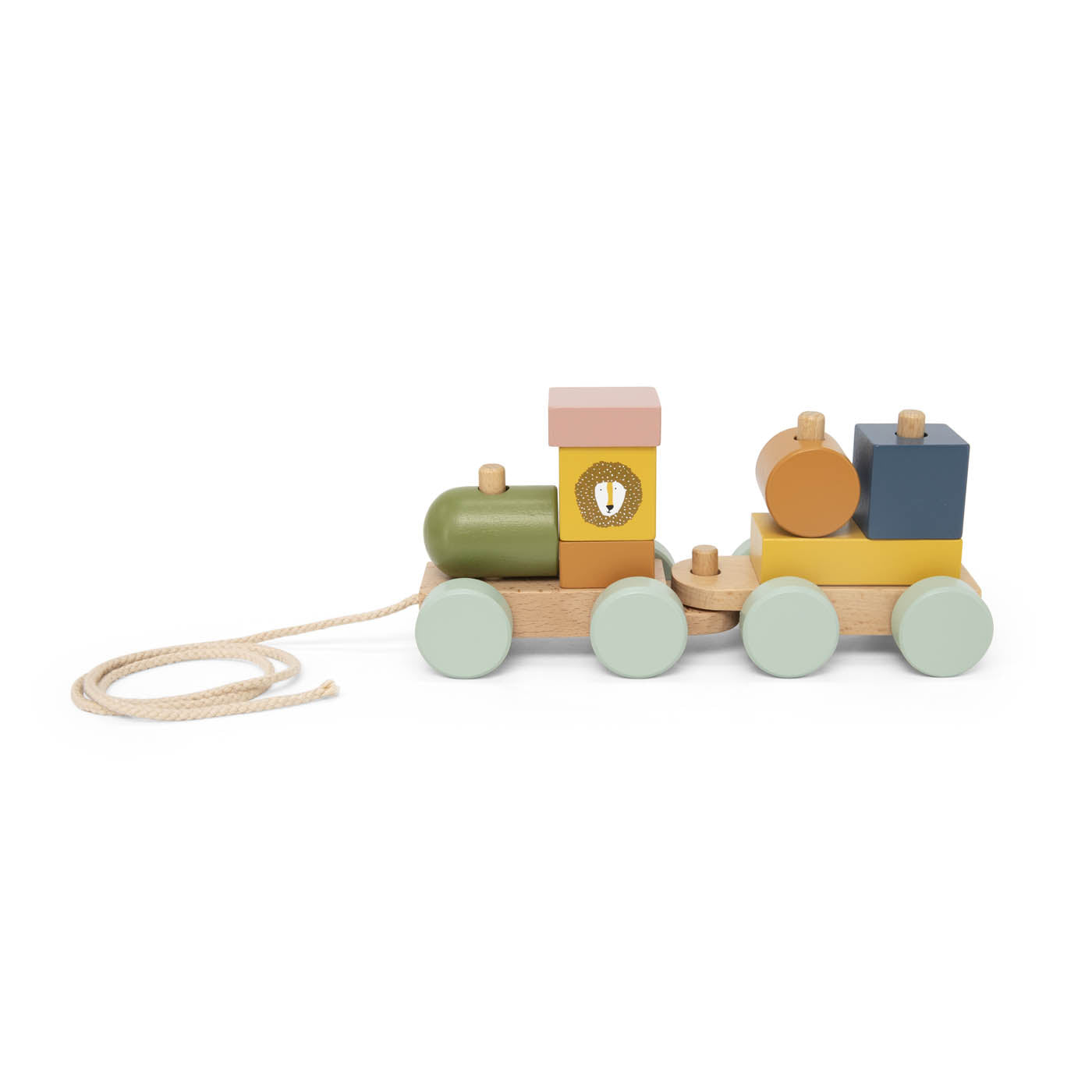 Mini train des animaux en bois