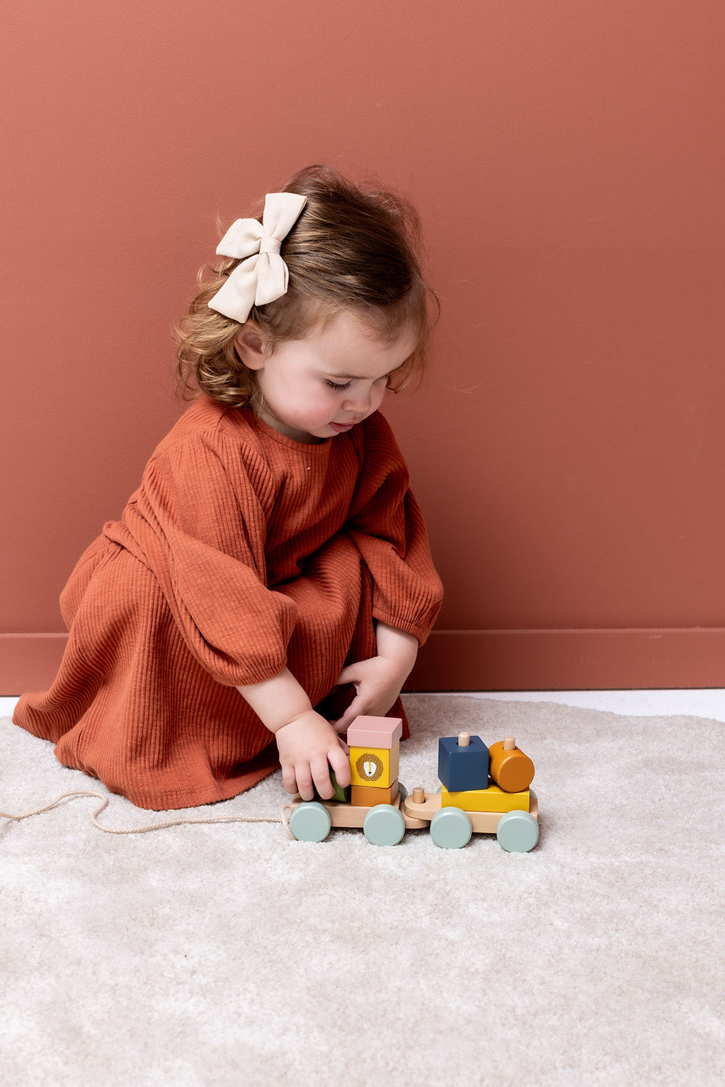 Mini train des animaux en bois