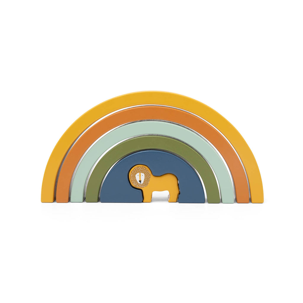 Arc-en-ciel à empiler en bois - Mr. Lion