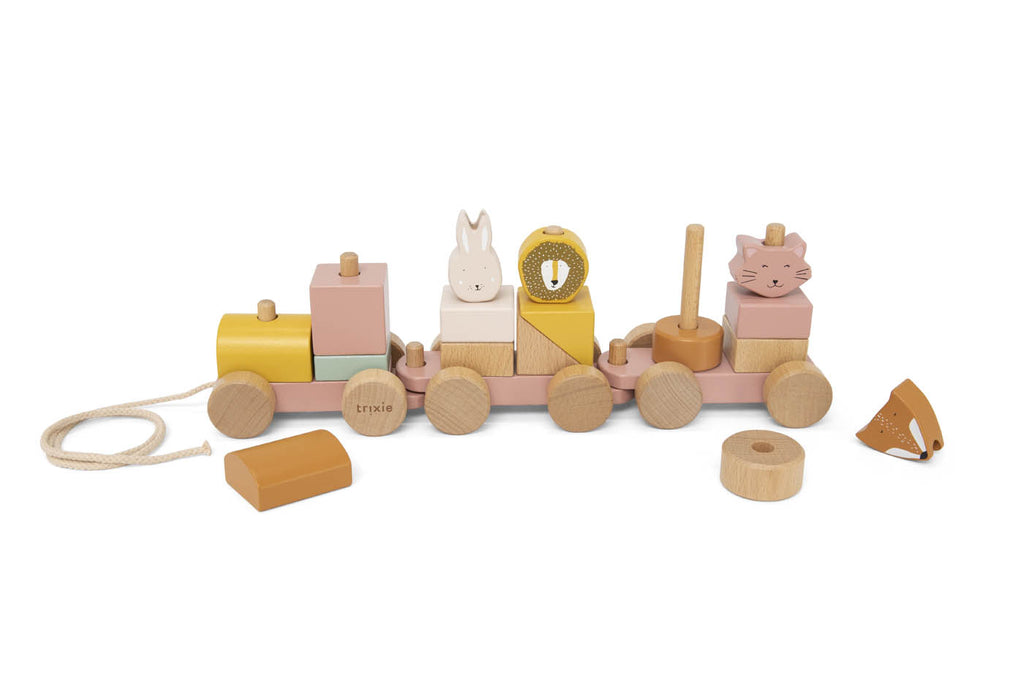 Train en bois animaux - Mrs. Chat
