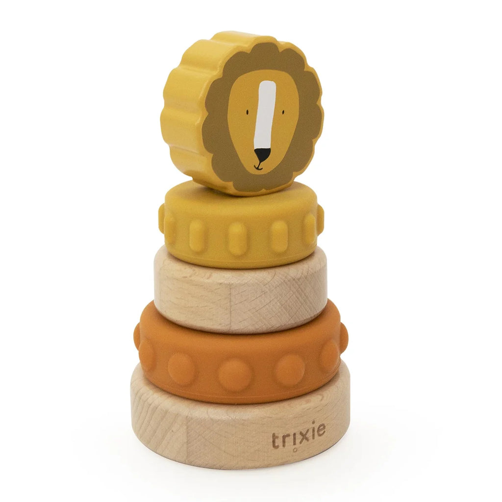 Tour à empiler en bois et silicone - Mr. Lion