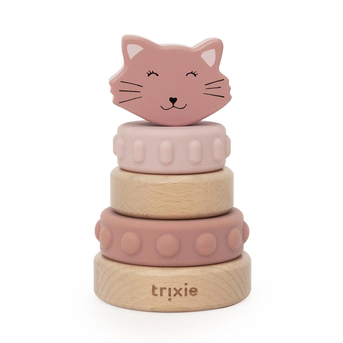 Tour à empiler en bois et silicone - Mrs. Cat