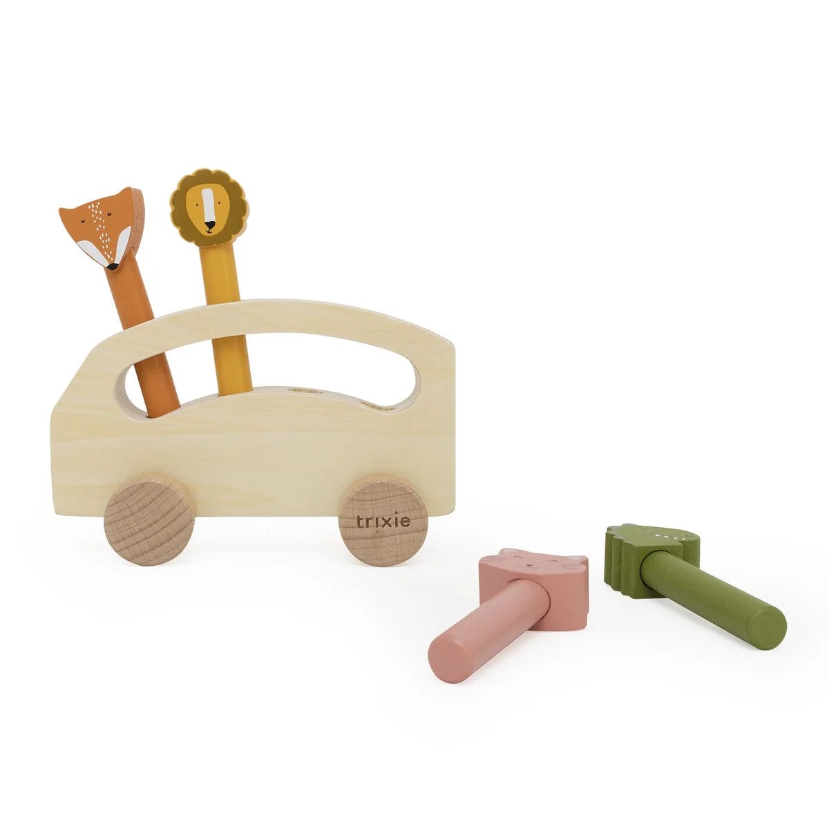 Bus en bois avec animaux pop-up