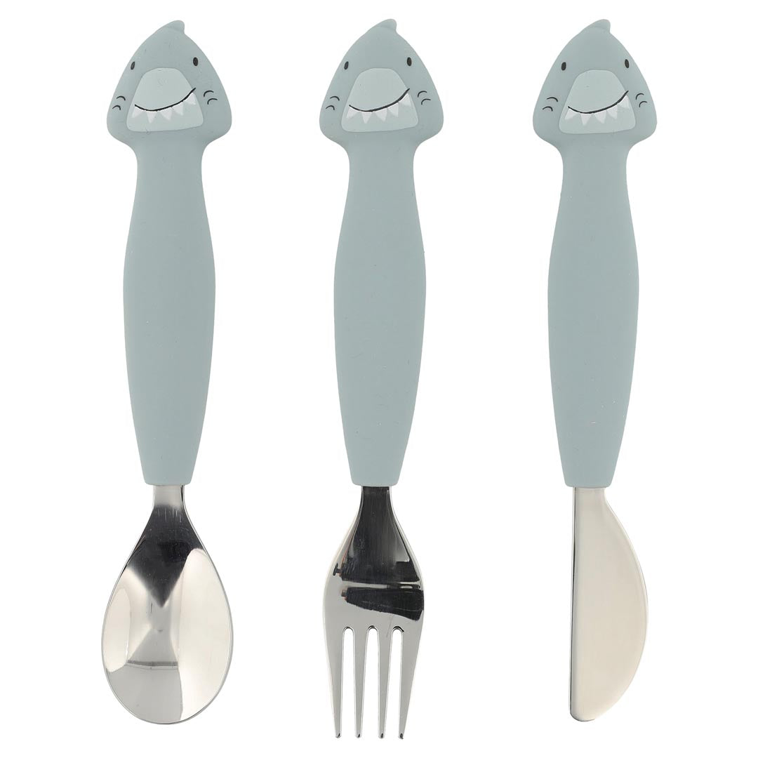 Couverts 3 pièces en silicone - Mr. Requin