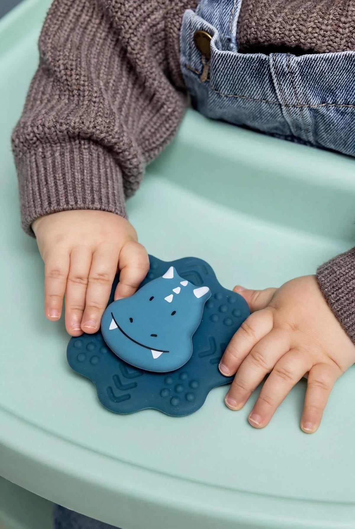 Jouet spinner à ventouse en silicone - Mr. Triceratops
