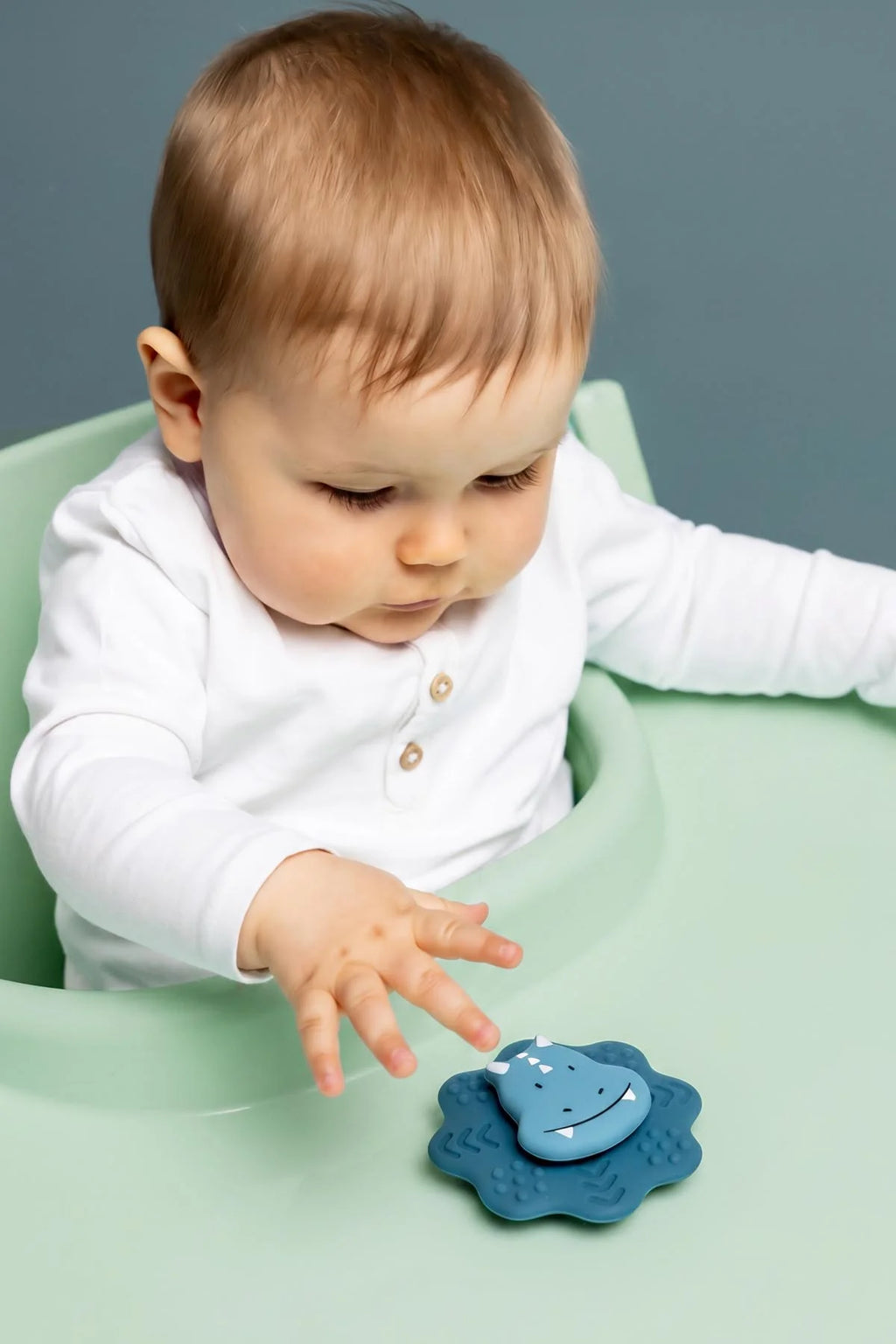 Jouet spinner à ventouse en silicone - Mr. Triceratops