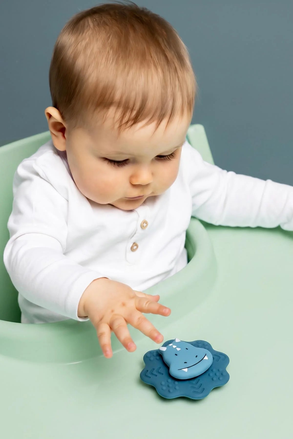 Jouet spinner à ventouse en silicone - Mr. Triceratops