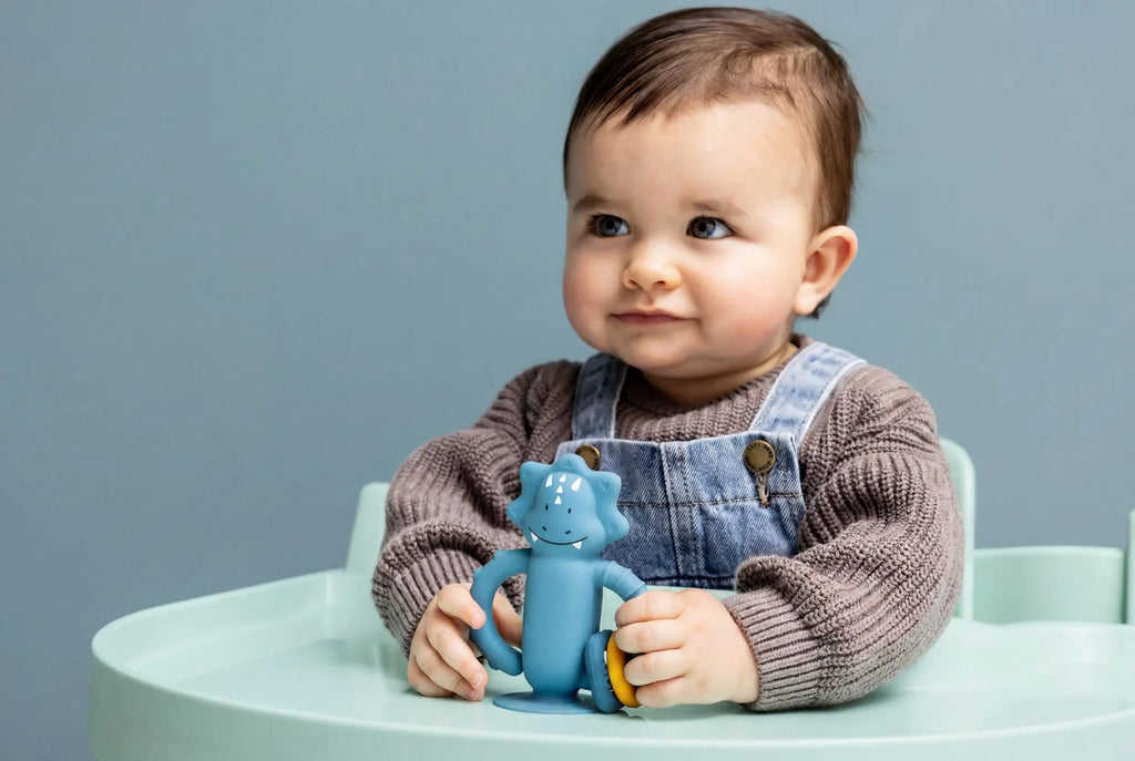 Jouet sensoriel en silicone avec ventouse - Mr. Triceratops