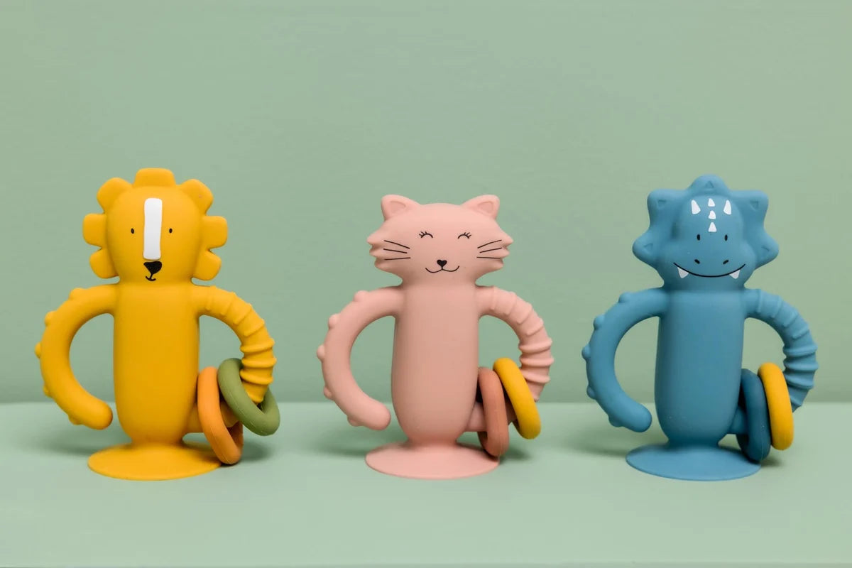 Jouet sensoriel en silicone avec ventouse - Mr. Triceratops