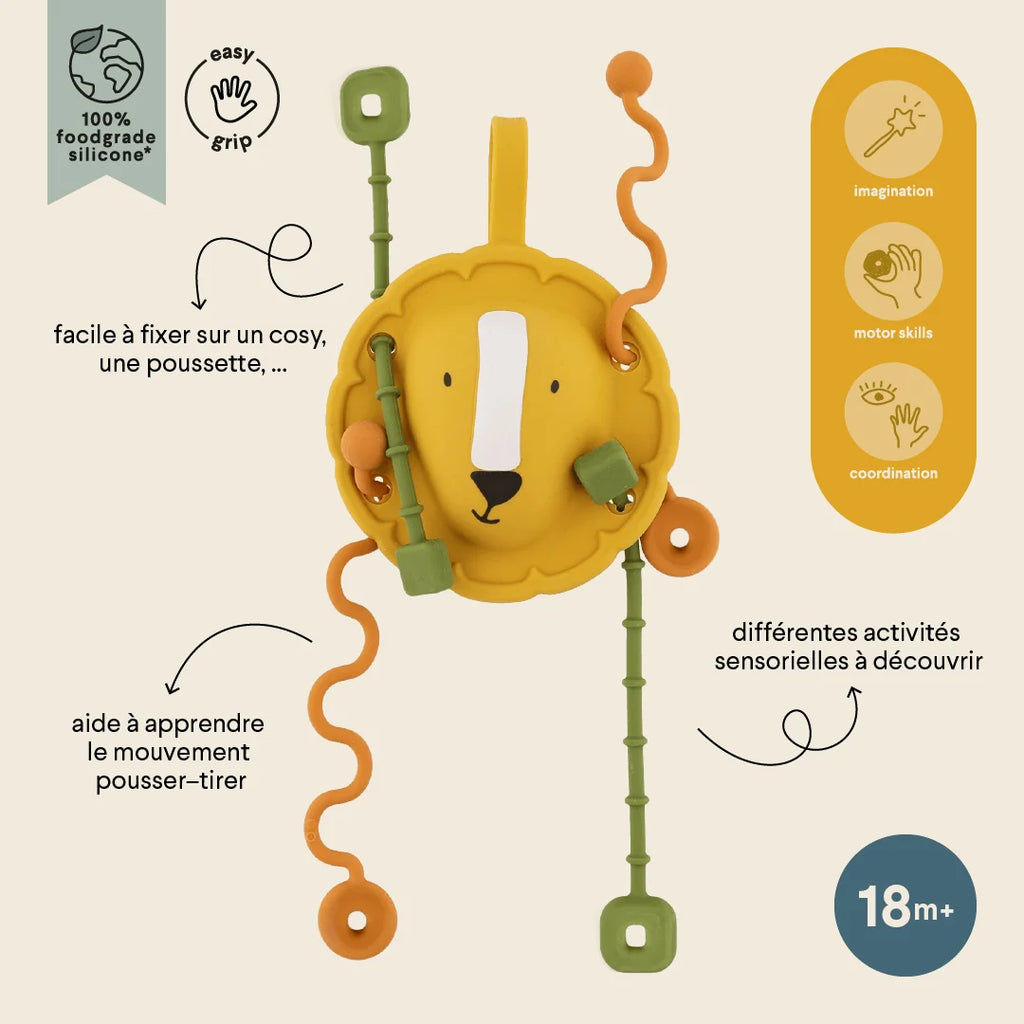 Jouet sensoriel à tirer en silicone - Mr. Lion