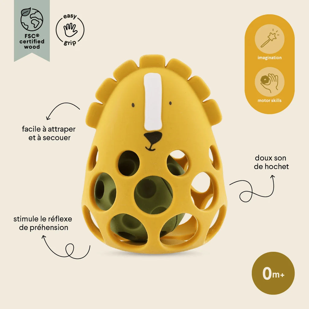 Hochet sensoriel en silicone - Mr. Lion