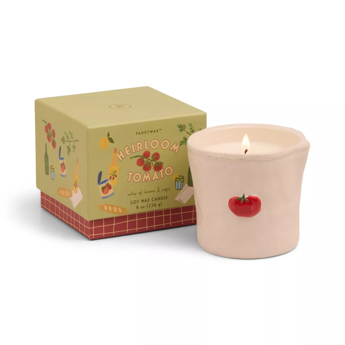 Bougie en céramique en relief Bistro 8 oz/226 g - Tomate Heirloom en boîte