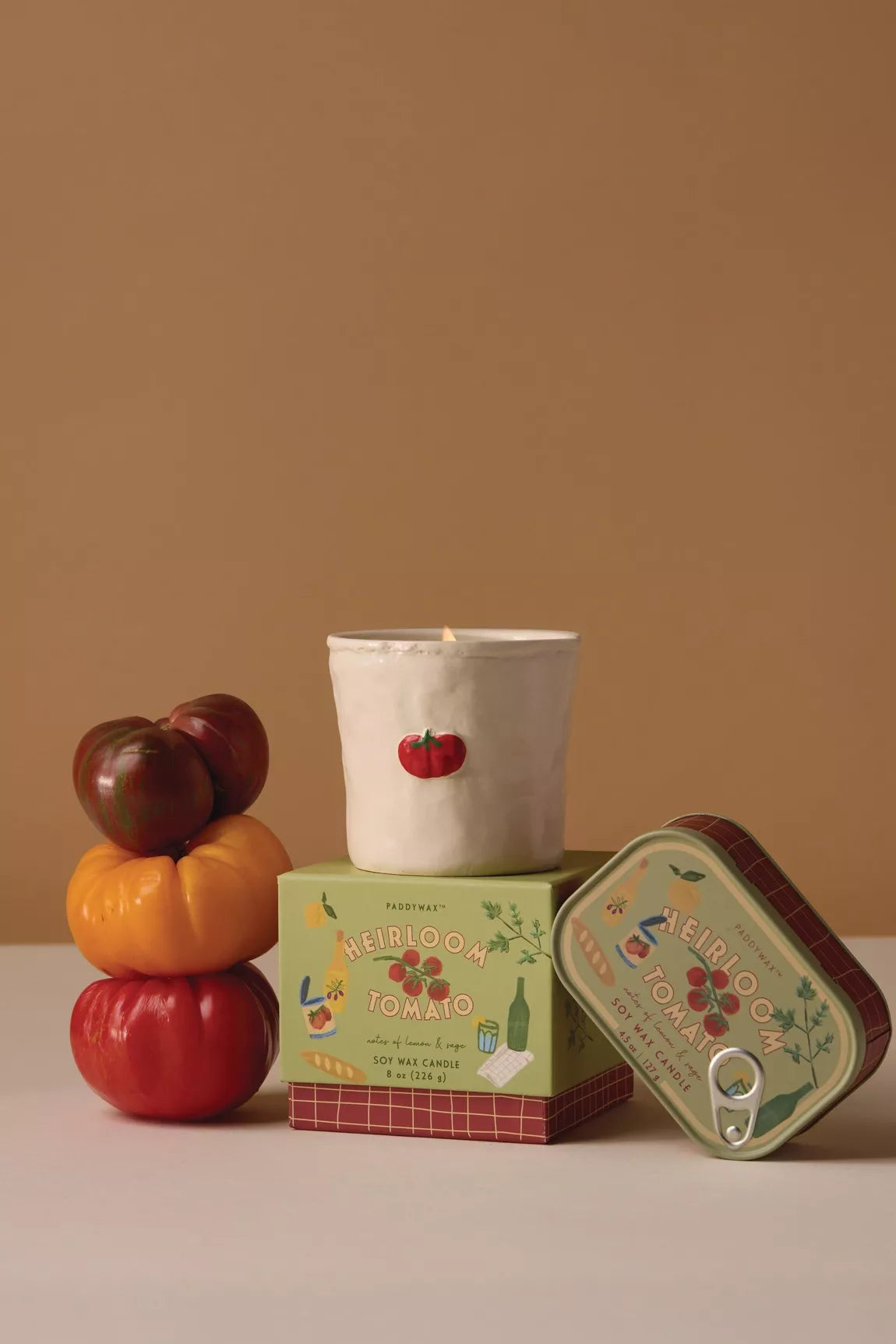 Bougie en céramique en relief Bistro 8 oz/226 g - Tomate Heirloom en boîte