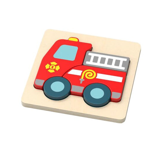 Petit puzzle en bois camion de pompier