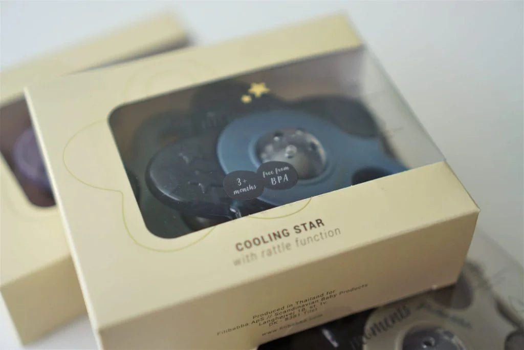 Anneau de dentition rafraîchissant étoile Pack x 2 – Bleu