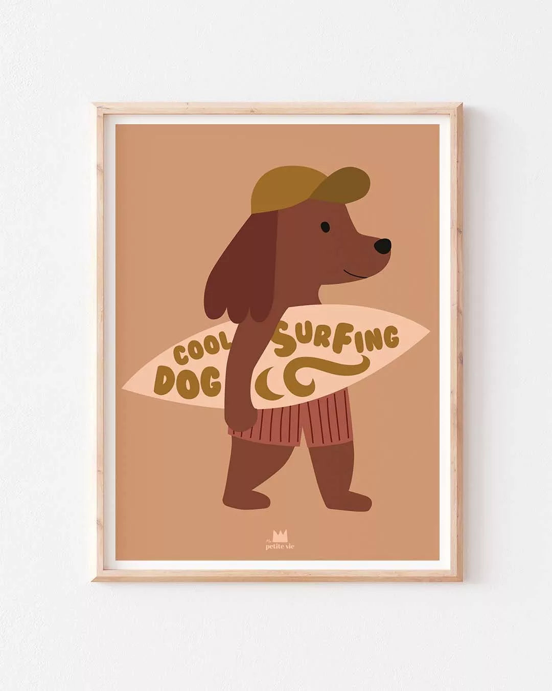 Affiche - Cool surfing dog Hawaï