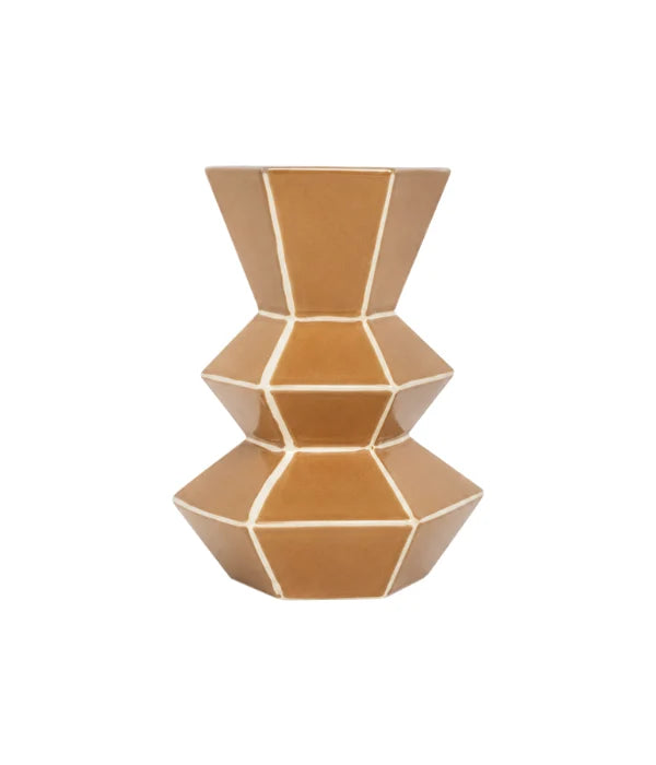 Vase Geometric Caramel