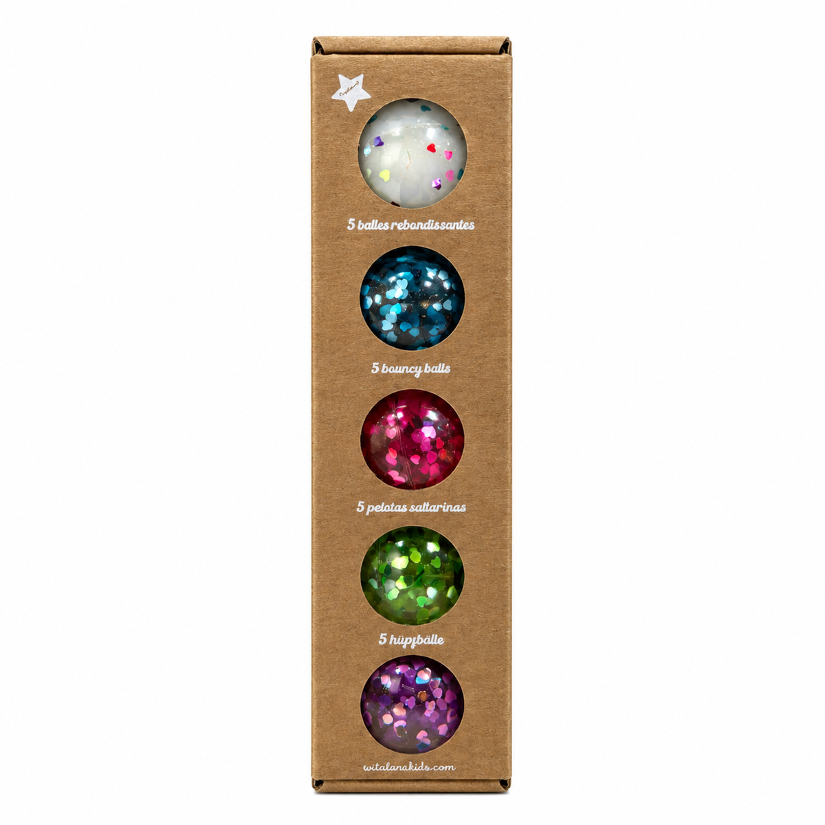 Set de 5 balles rebondissantes coeurs – Multico