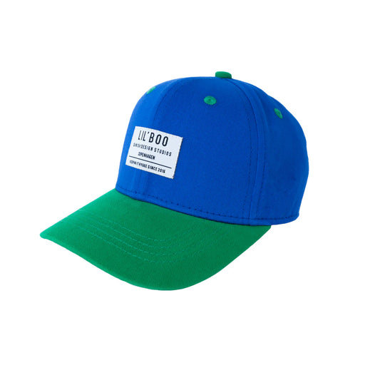 Casquette block bleu/vert