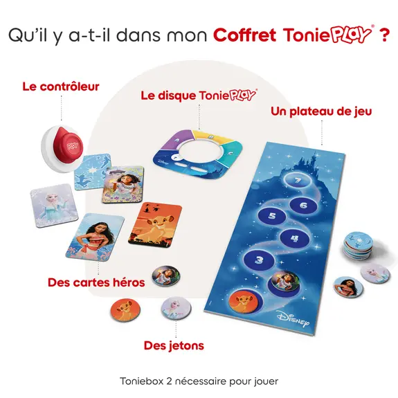 Coffret Tonieplay - Le grand quiz Disney + Contrôleur Rouge