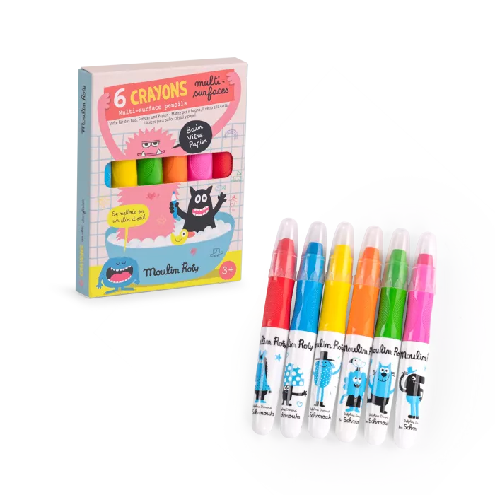 6 crayons multisurfaces - Les Schmouks