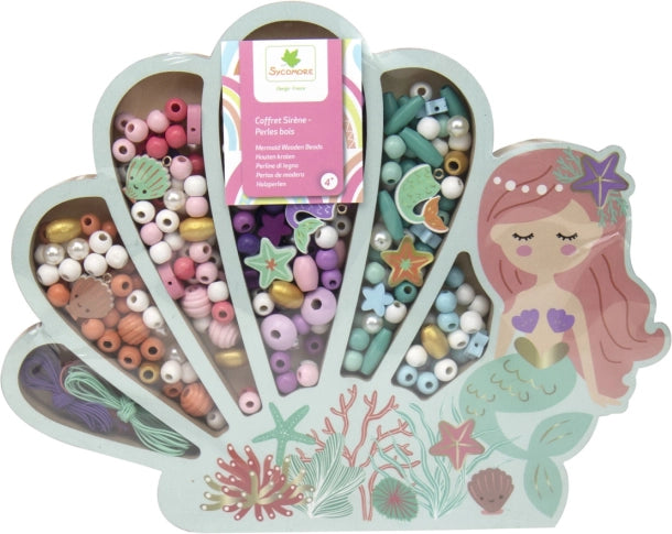 Les Perles - Coffret perles bois - Sirène - 4 ans +