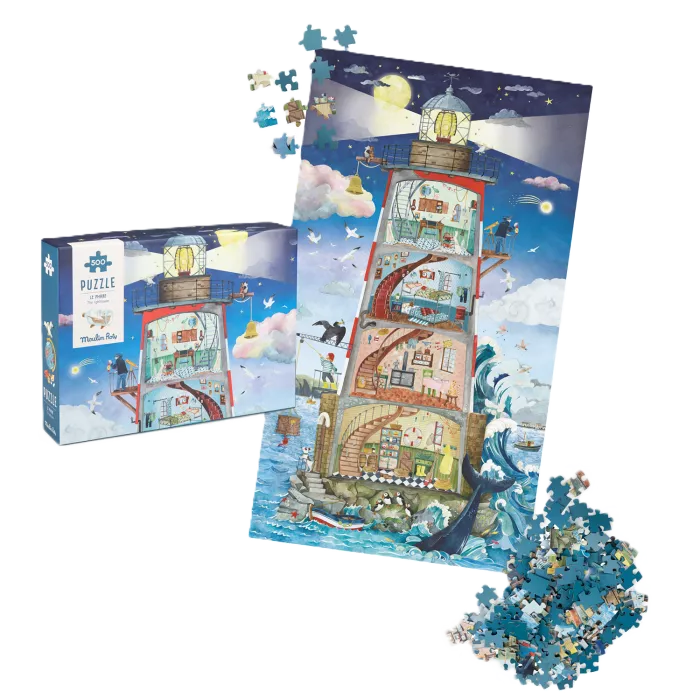 Puzzle phare 500 pièces - Le jardin du moulin