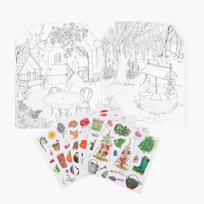 Cahier de coloriage et stickers Le jardinier - Le jardin du moulin