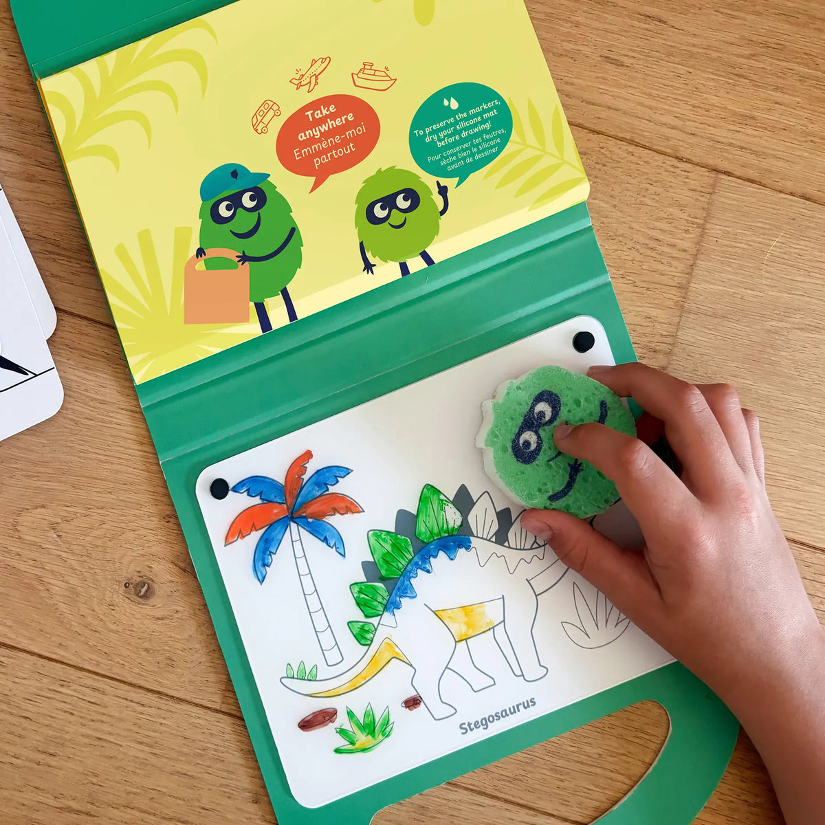 Drawing Kit Dino Mallette créative - réutilisable - coloriage sans écran LIV