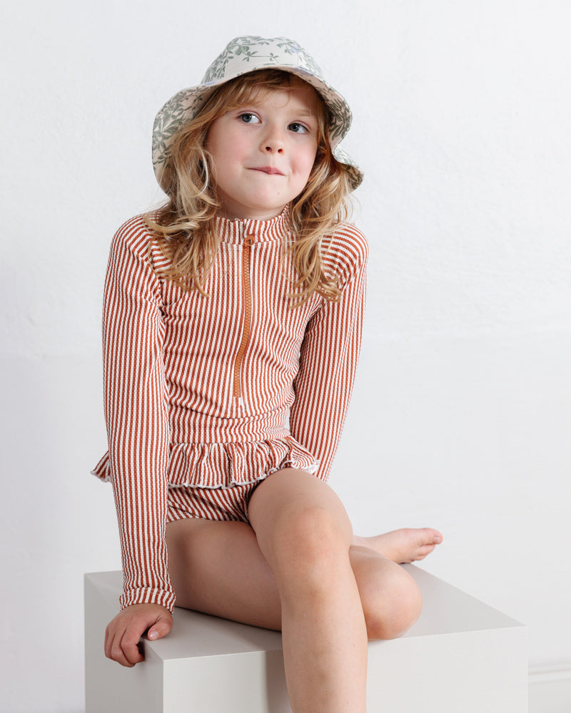 Maillot de bain manche longue Stripe Rust