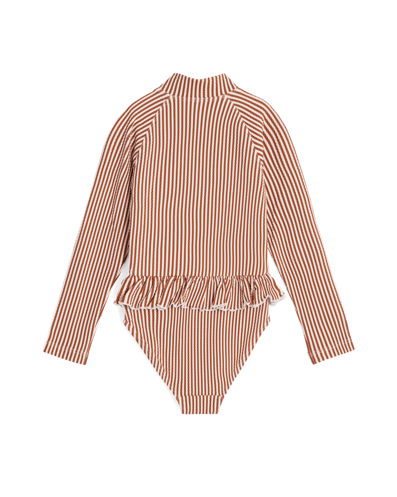 Maillot de bain manche longue Stripe Rust