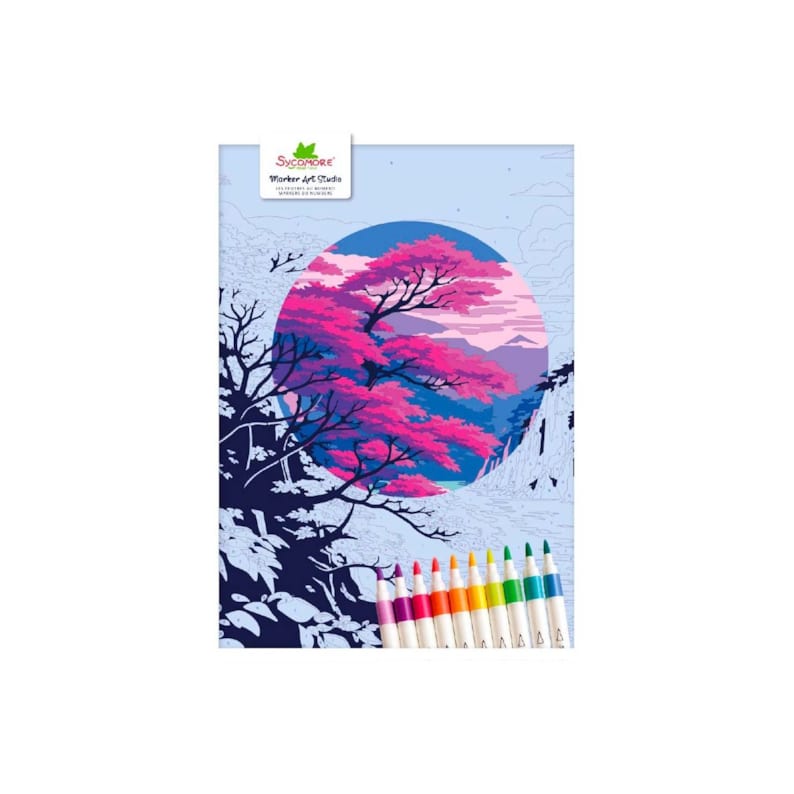 Marker art studio - peinture au numero - paysages nippon