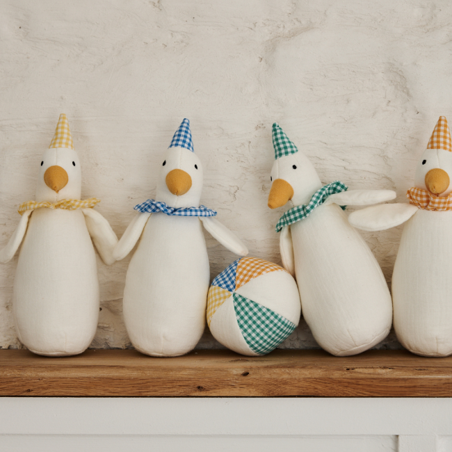 Jeu de quilles d'éveil peluches Oies - Dans la ferme