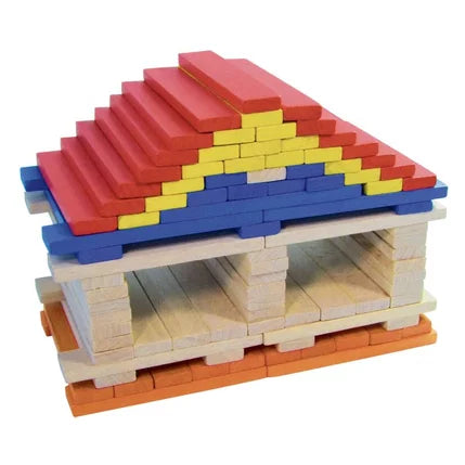 BATIBLOC COLOR 100 PLANCHETTES EN BOIS MASSIF COLOREES