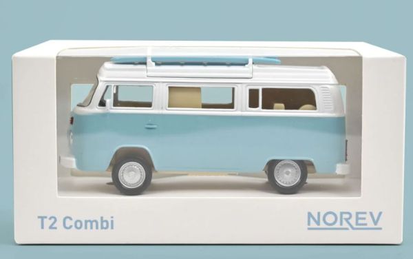 VW Combi T2b Camper Van 1973 Bleu Pastel Jet-car 1/43 - NOREV