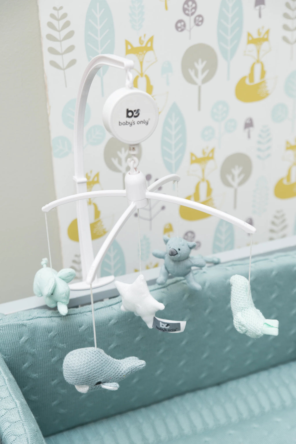 Mobiles bébé musical stonegreen/mint/blanc