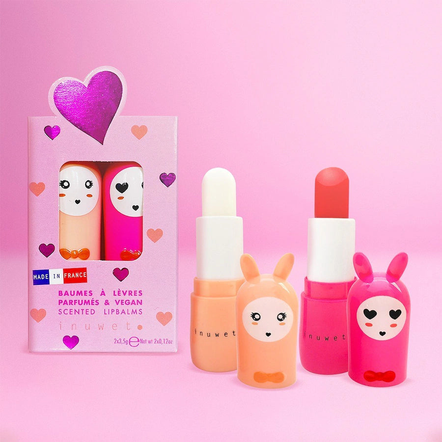 Coffret duo baumes à lèvres Carla Vanille Coco & Cerise - INUWET