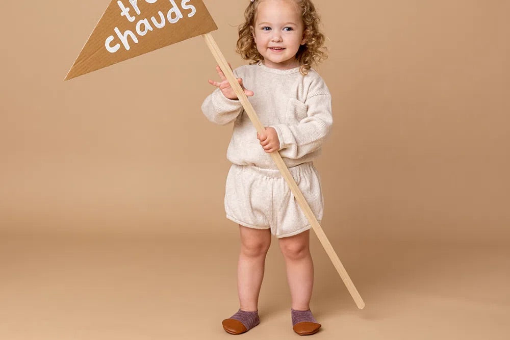 Chaussons Les Petits Velours Figue