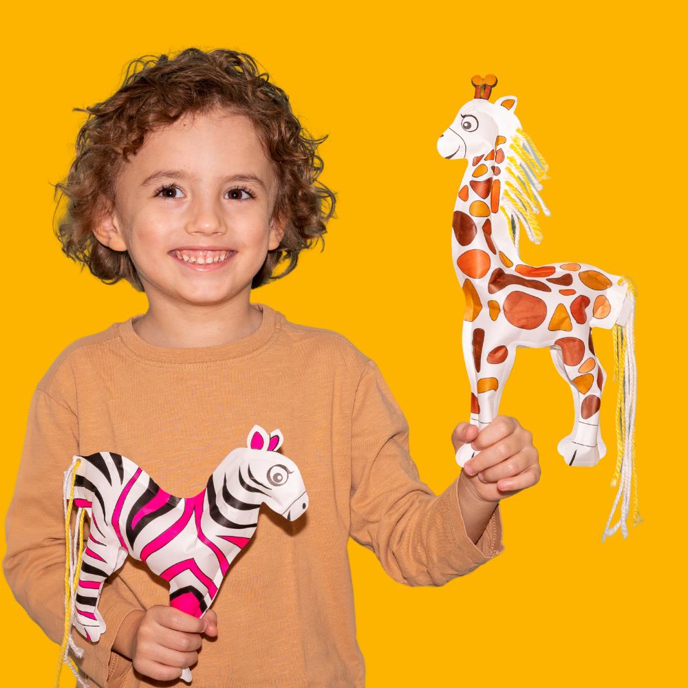 Coloriage gonflable - Zèbre-Girafe
