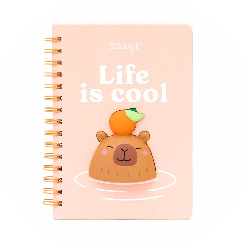 Carnet A5 3D squishy capybara - Life is cool