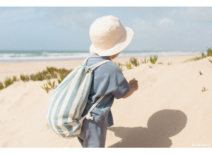 Ensemble serviette de plage et sac Portofino • Rayures bleues
