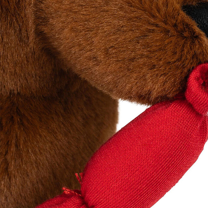 Peluche Chien Saucisse Chorizo - Marron