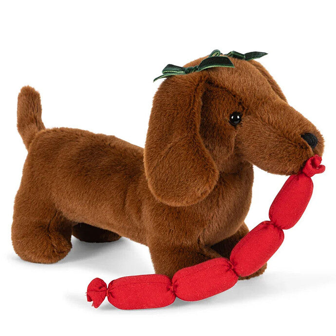 Peluche Chien Saucisse Chorizo - Marron